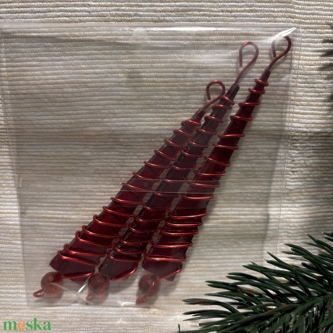 Karácsonyfadísz üveg 3 db-os - karácsony - karácsonyi lakásdekoráció - karácsonyfadíszek - Meska.hu