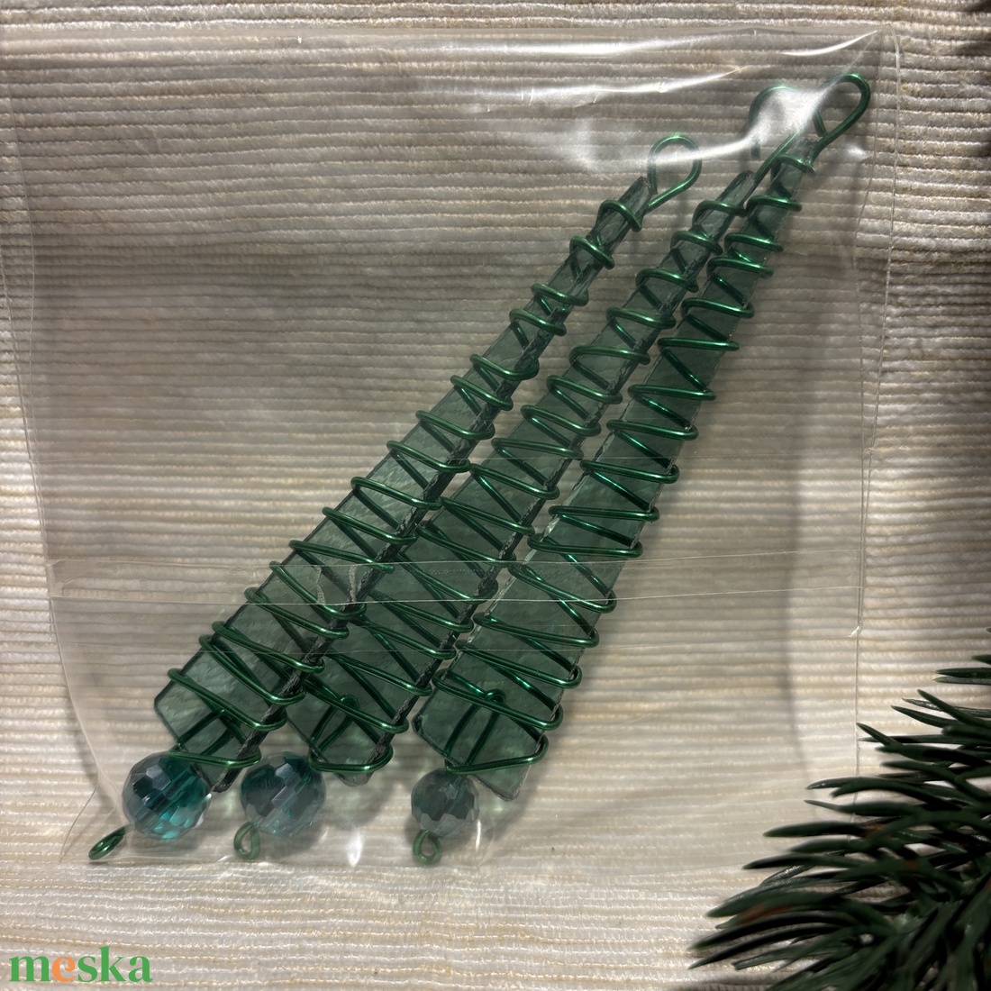 Karácsonyfadísz üveg 3 db-os - karácsony - karácsonyi lakásdekoráció - karácsonyfadíszek - Meska.hu