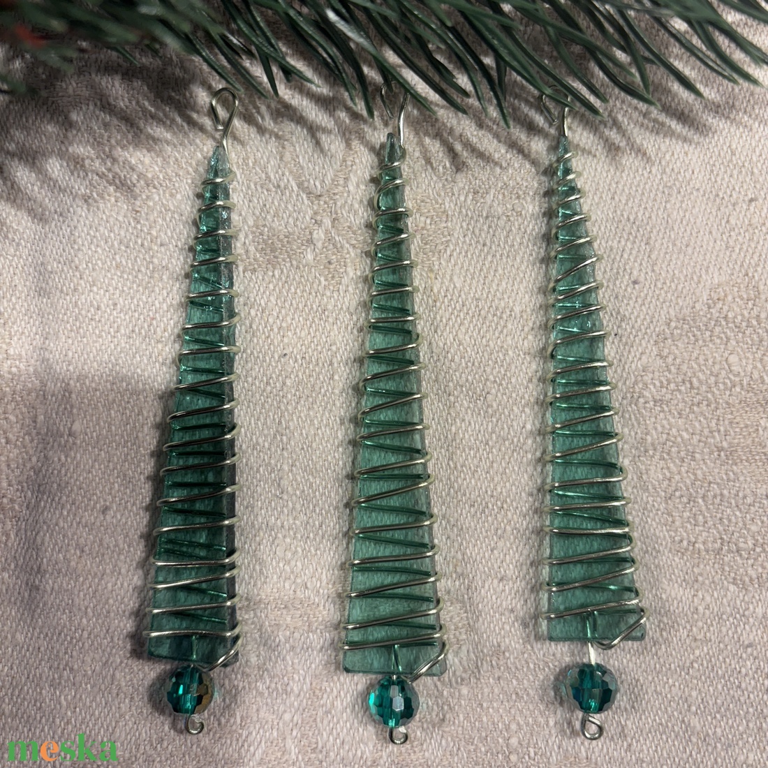 Karácsonyfadísz üveg 3 db-os - karácsony - karácsonyi lakásdekoráció - karácsonyfadíszek - Meska.hu