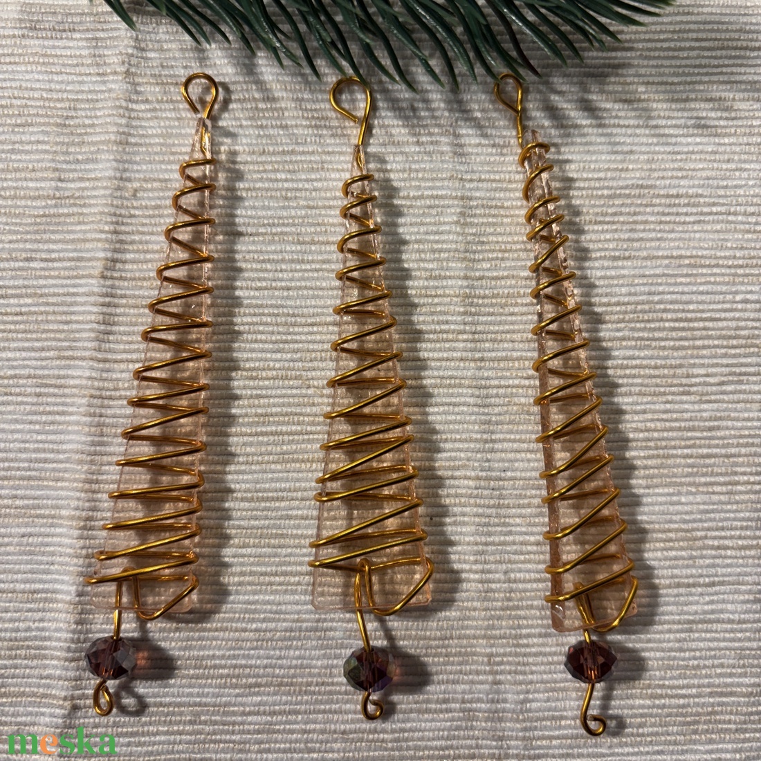 Karácsonyfadísz üveg 3 db-os - karácsony - karácsonyi lakásdekoráció - karácsonyfadíszek - Meska.hu