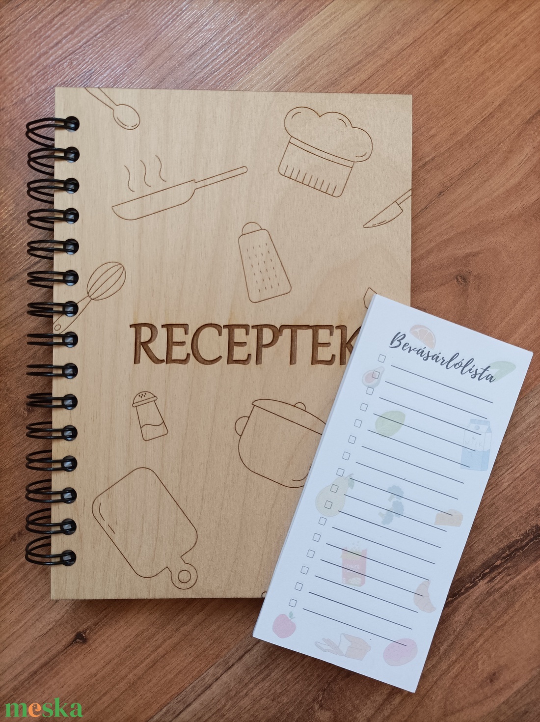 Receptes füzet + ajándék bevásárlólista jegyzettömb - otthon & lakás - konyhafelszerelés, tálalás - sütés, főzés - receptfüzet - Meska.hu