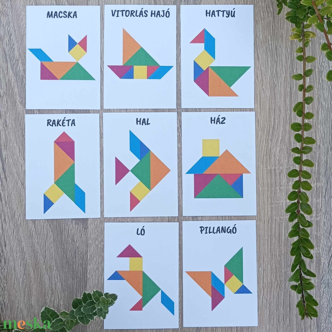 Tangram kirakó - játék & sport - készségfejlesztő és logikai játék - logikai játékok - Meska.hu