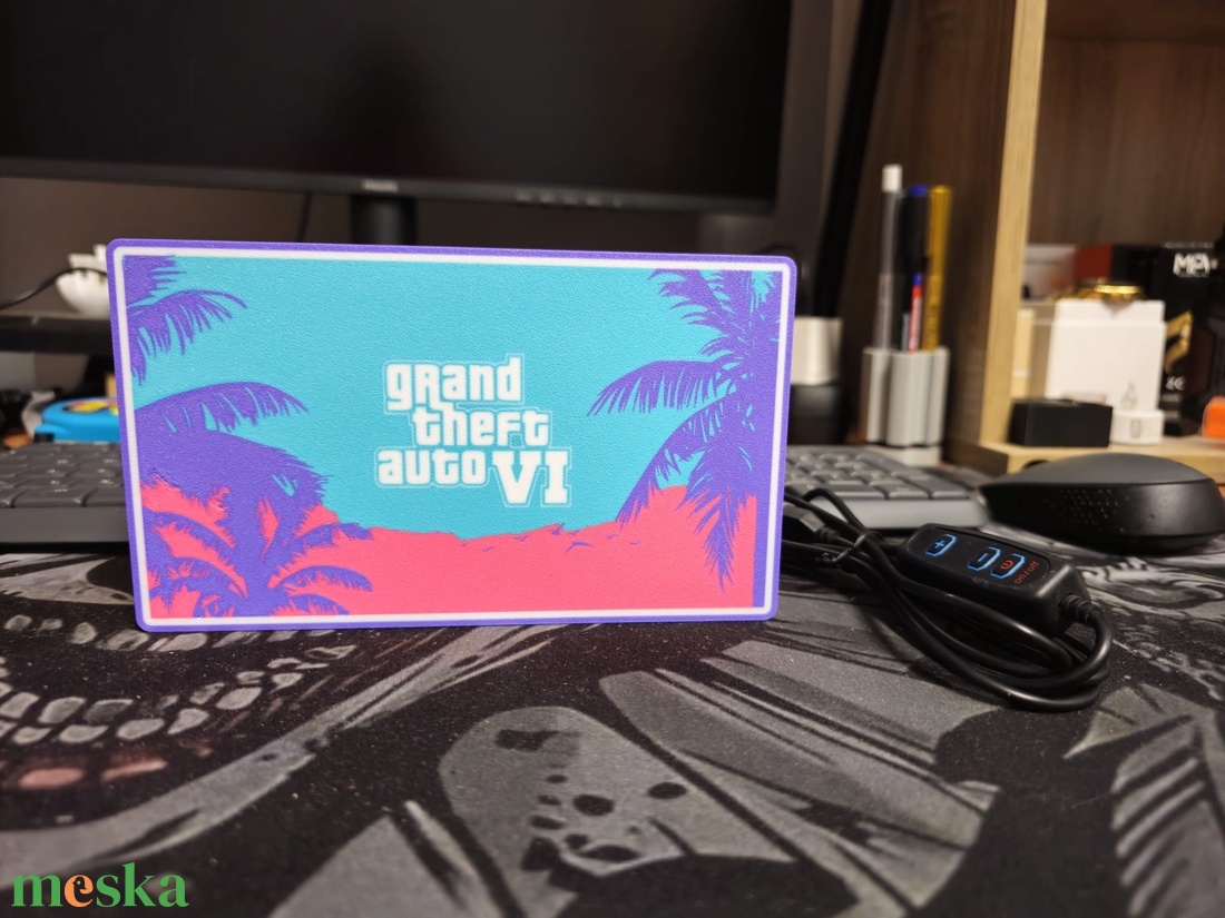 Egyedi GTA6 lightbox, világító asztali/fali dísz - otthon & életmód - lámpa - asztali lámpa - Meska.hu