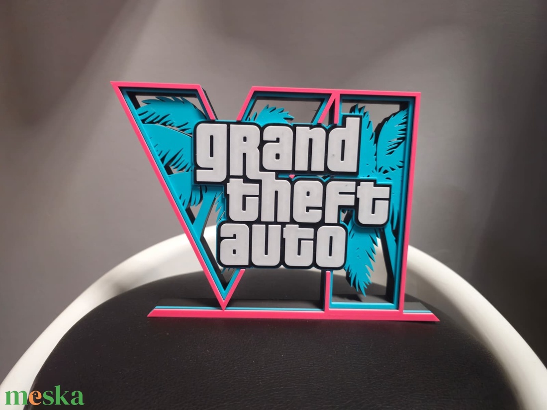 GTA6 színes asztali dísz - otthon & életmód - dekoráció - asztal és polc dekoráció - asztaldísz - Meska.hu