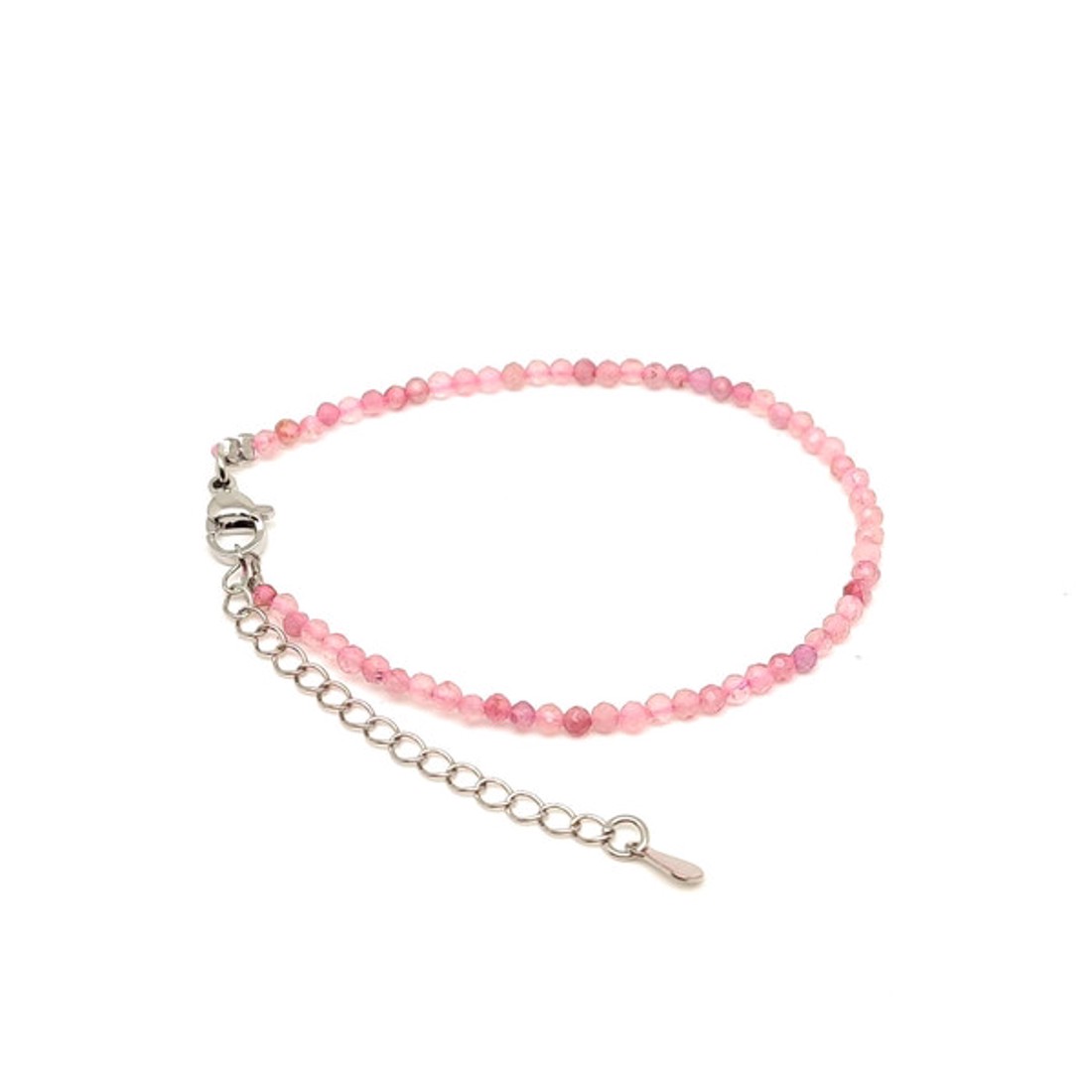 Fazettált eperkvarc golyós ásvány karkötő állítható kapoccsal 2�2,5mm - ékszer - karkötő - ásványkarkötő - Meska.hu