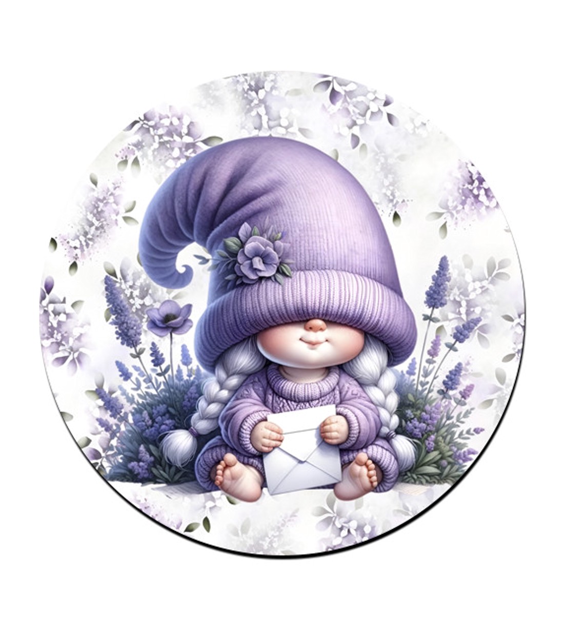 Cuki levendulás manólány levéllel mintás bögre alátét -  - Meska.hu