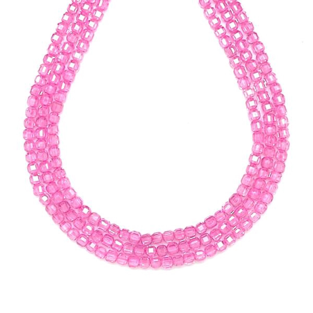 Cirkon fazettált sötét rózsaszín kocka 3x3mm  ékszerkészítő alapanyag (füzér) - kellékek & szerszámok - ásvány alapanyag - ásványfüzér - Meska.hu