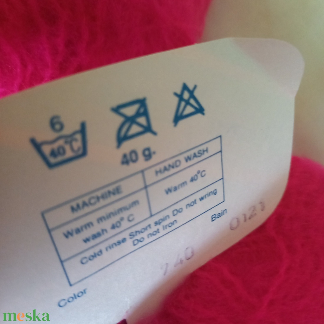 Sheena Yarms márkájú ciklámen bolyhozott mohair kötőfonal - kellékek & szerszámok - rövidáru - fonal, cérna - kevert fonal - Meska.hu