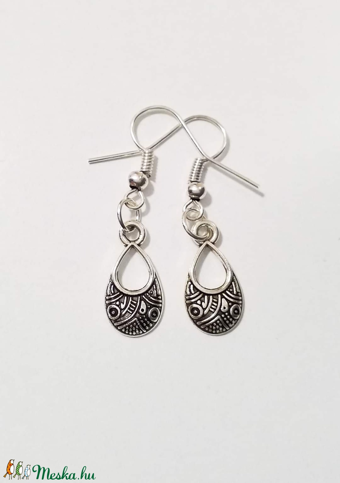 Boho ezüst színű fülbevaló  - ékszer - fülbevaló - lógó fülbevaló - Meska.hu