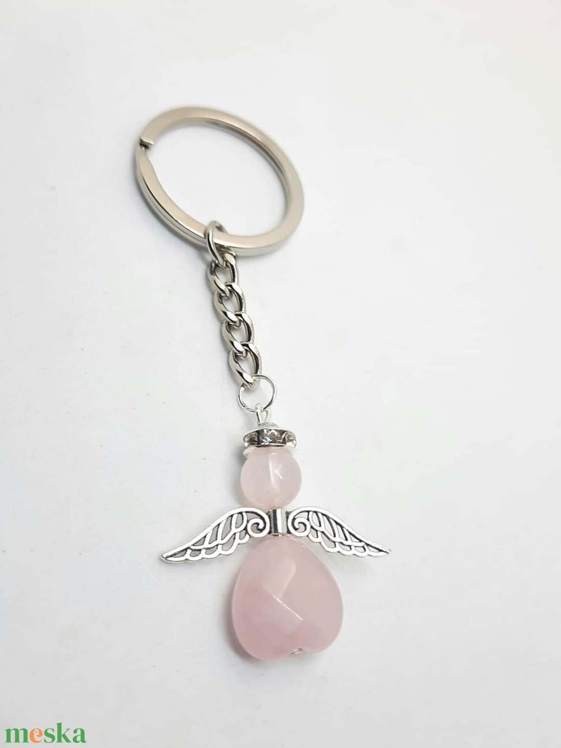 Rózsakvarc ásvány angyal kulcstartó  - táska & tok - kulcstartó & táskadísz - kulcstartó - Meska.hu Rózsakvarc ásvány angyal kulcstartó  - táska & tok - kulcstartó & táskadísz - kulcstartó - Meska.hu