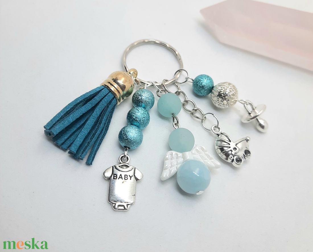 Arany, kék vagy lila babaváró kulcstartó ásványokkal  - táska & tok - kulcstartó & táskadísz - kulcstartó - Meska.hu Arany, kék vagy lila babaváró kulcstartó ásványokkal  - táska & tok - kulcstartó & táskadísz - kulcstartó - Meska.hu