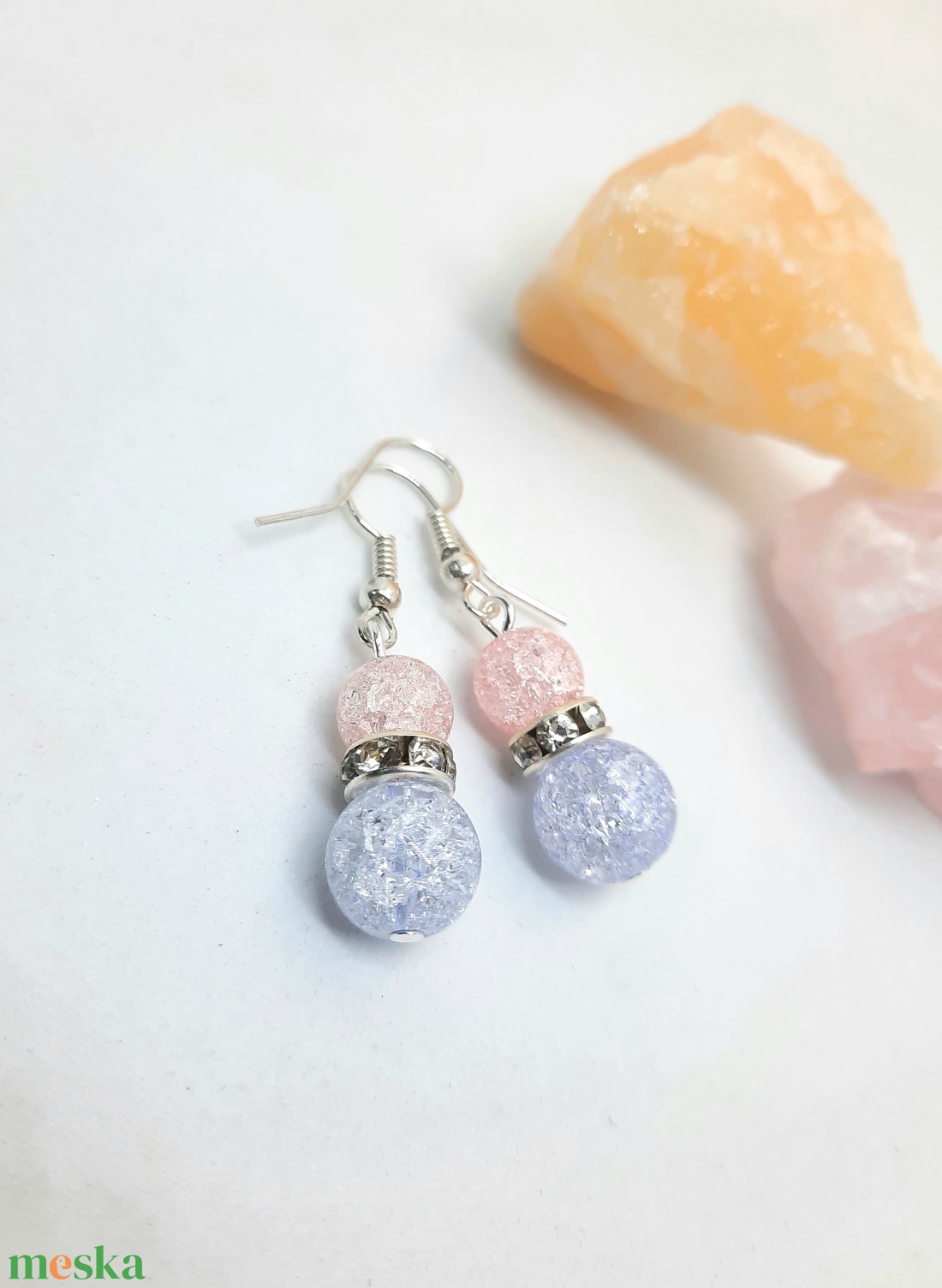 Lágyság - Roppantott Hegyikristály ásvány fülbevaló  - ékszer - fülbevaló - lógó fülbevaló - Meska.hu Lágyság - Roppantott Hegyikristály ásvány fülbevaló  - ékszer - fülbevaló - lógó fülbevaló - Meska.hu