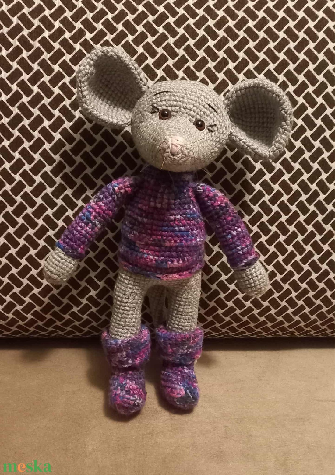 Horgolt egérke - játék & sport - plüssállat & játékfigura - egér - Meska.hu