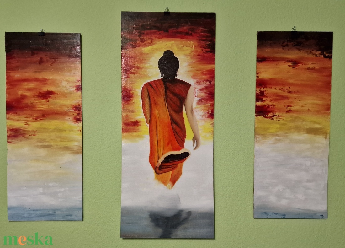 Buddha, olajfestmény, 20x50 cm + 25x60 cm + 20x50 cm - művészet - festmény - olajfestmény - Meska.hu Buddha, olajfestmény, 20x50 cm + 25x60 cm + 20x50 cm - művészet - festmény - olajfestmény - Meska.hu
