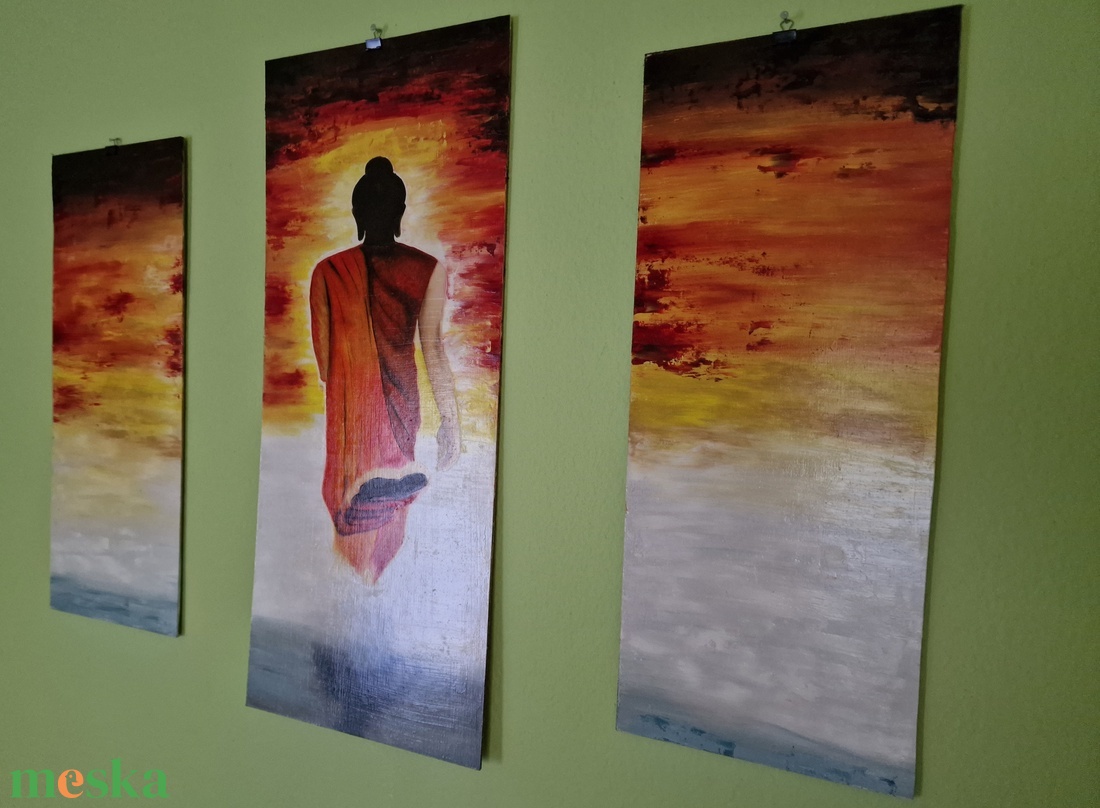 Buddha, olajfestmény, 20x50 cm + 25x60 cm + 20x50 cm - művészet - festmény - olajfestmény - Meska.hu Buddha, olajfestmény, 20x50 cm + 25x60 cm + 20x50 cm - művészet - festmény - olajfestmény - Meska.hu