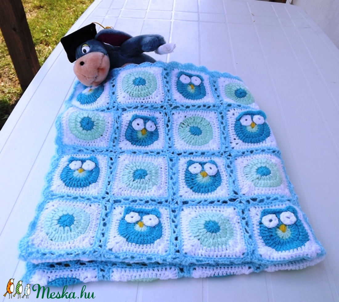Baglyos horgolt baba takaró -  - Meska.hu