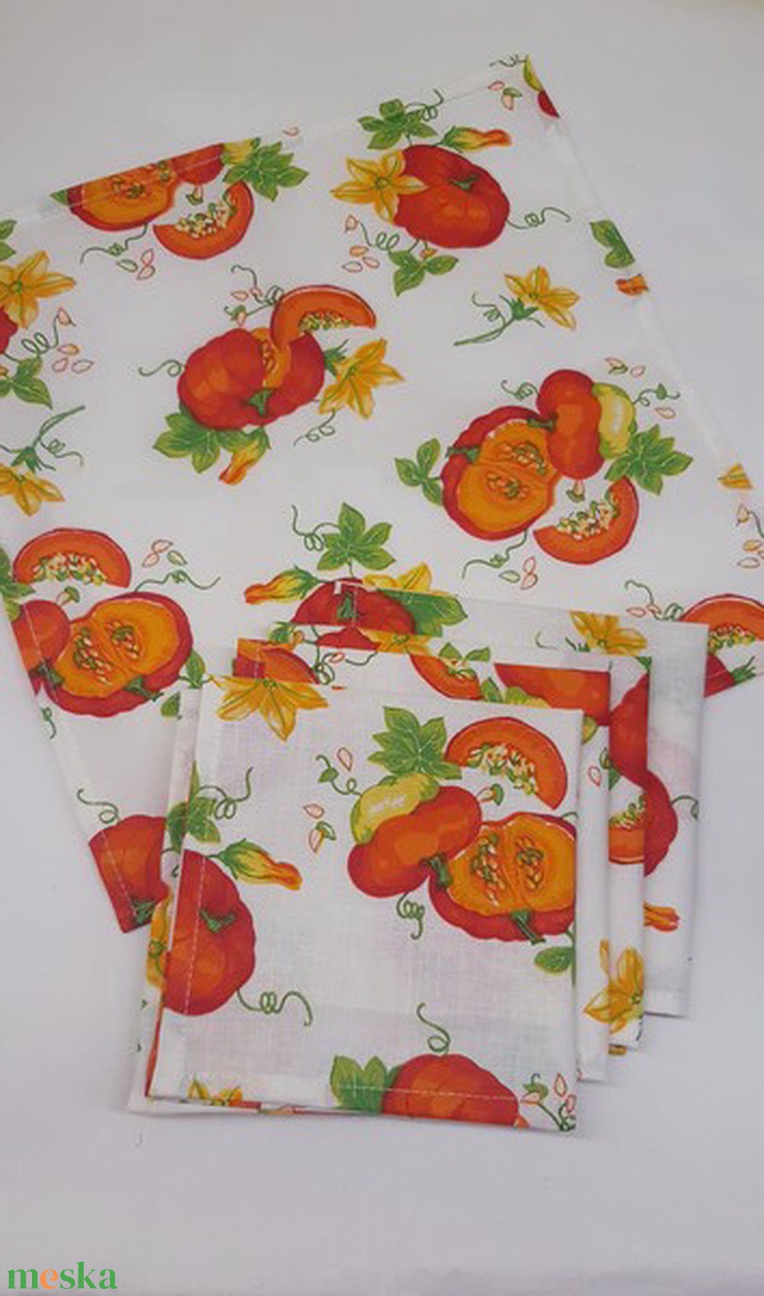 NOWASTE! sütőtökös textil  zsebkendő 5 db - szépségápolás - egészségmegőrzési kellékek - Meska.hu