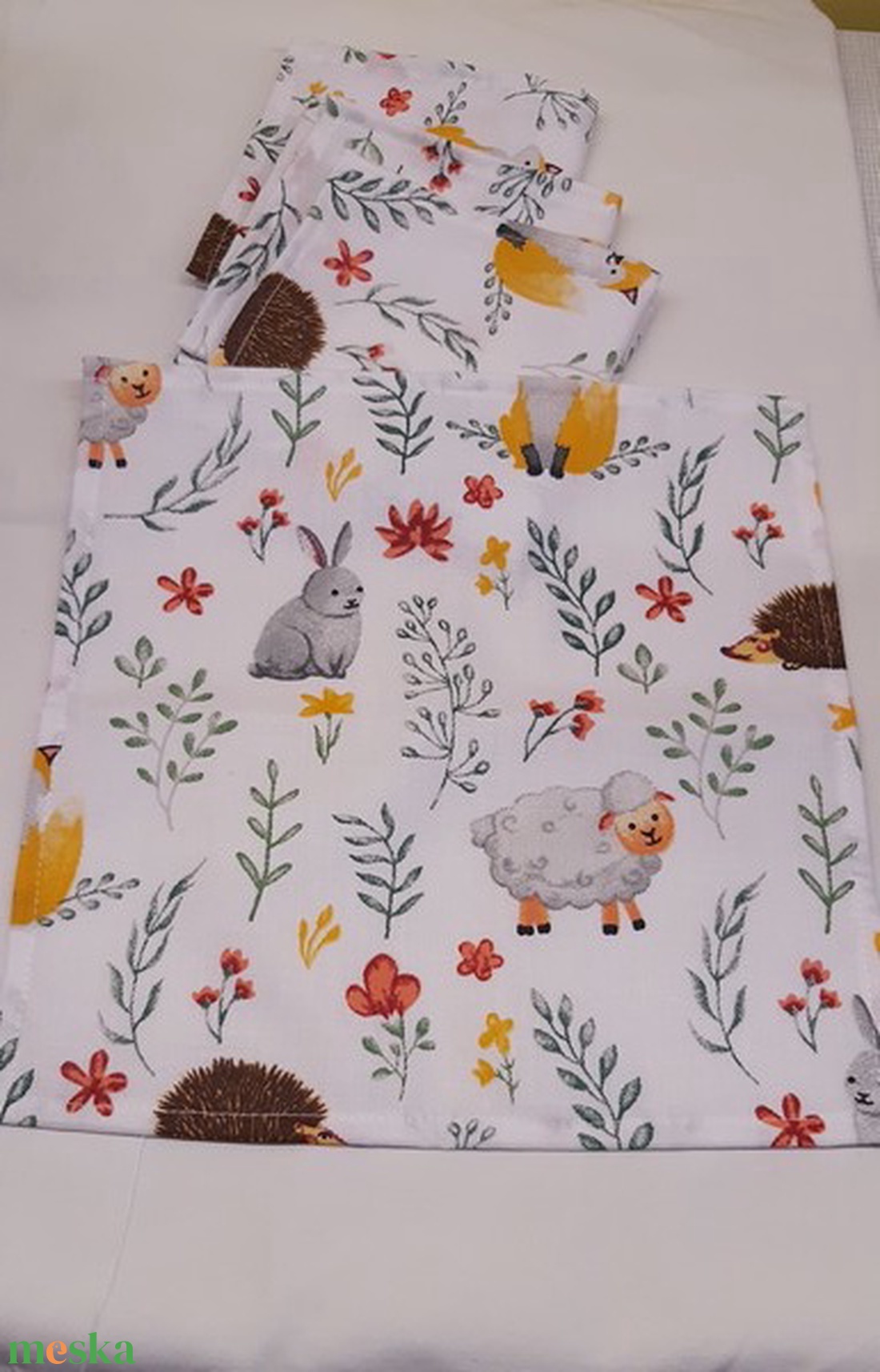 ZEROWASTE! Textil szalvéta 4 db - táska & tok - uzsonna- & ebéd tartó - szendvics csomagoló - Meska.hu