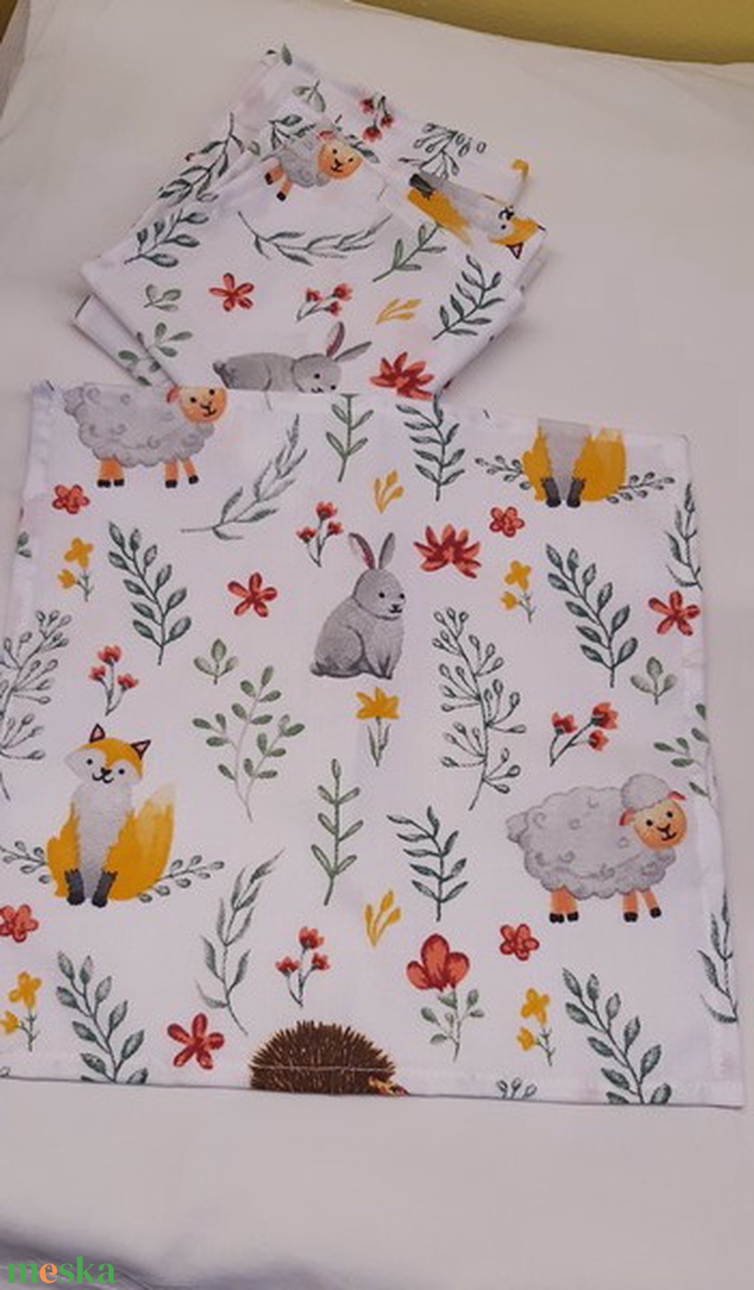 ZEROWASTE! Textil szalvéta 4 db - táska & tok - uzsonna- & ebéd tartó - szendvics csomagoló - Meska.hu