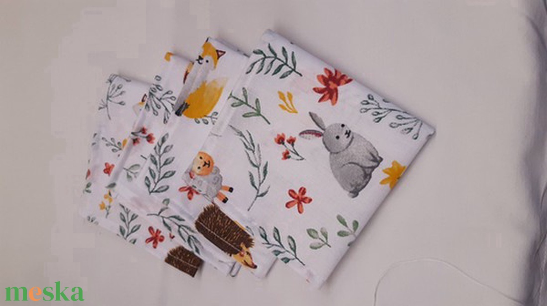 ZEROWASTE! Textil szalvéta 4 db - táska & tok - uzsonna- & ebéd tartó - szendvics csomagoló - Meska.hu