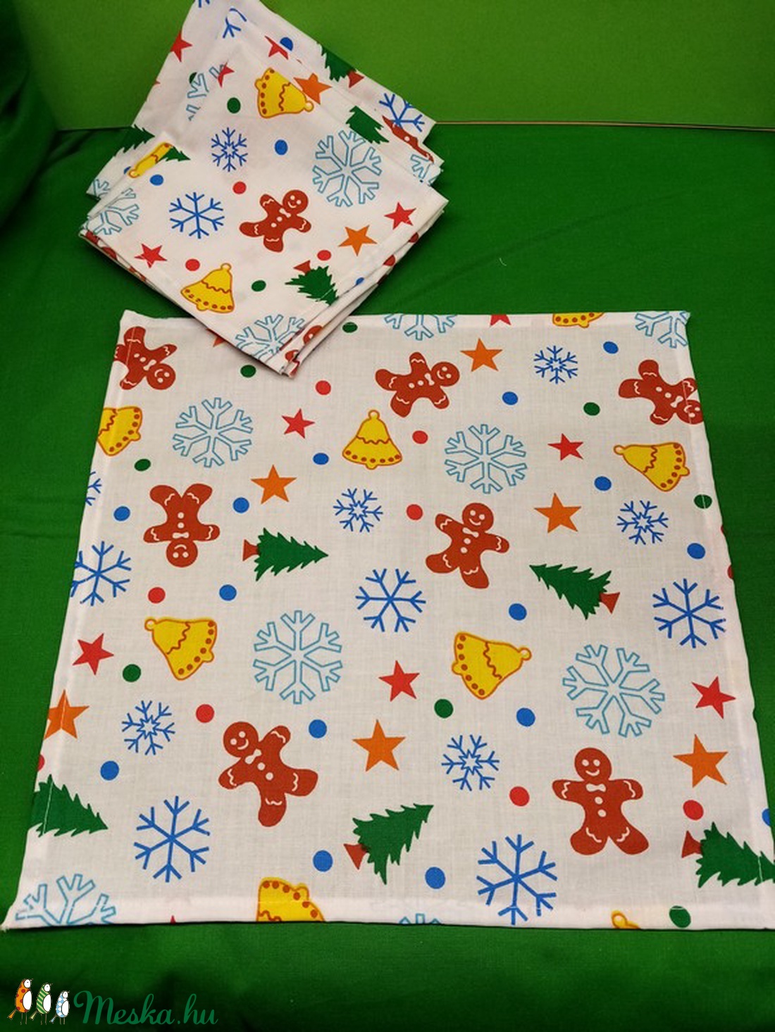 Karácson/Christmas Textil szalvéta 4 db - táska & tok - uzsonna- & ebéd tartó - szendvics csomagoló - Meska.hu