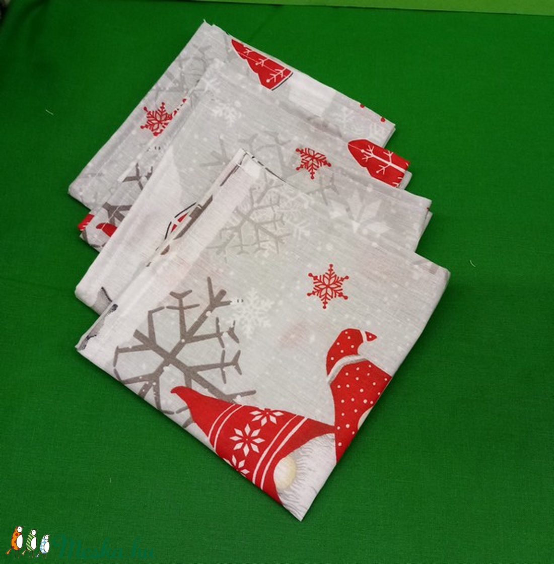 Karácson/Christmas Textil szalvéta 4 db - táska & tok - uzsonna- & ebéd tartó - szendvics csomagoló - Meska.hu