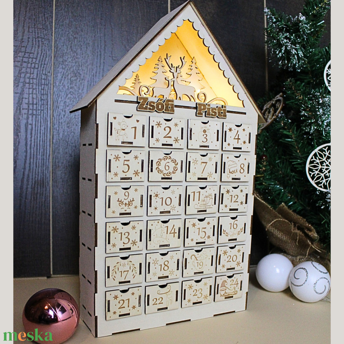 Névre szóló Adventi Kalendárium Led- világítással - karácsony - adventi díszek - adventi naptár - Meska.hu Névre szóló Adventi Kalendárium Led- világítással - karácsony - adventi díszek - adventi naptár - Meska.hu