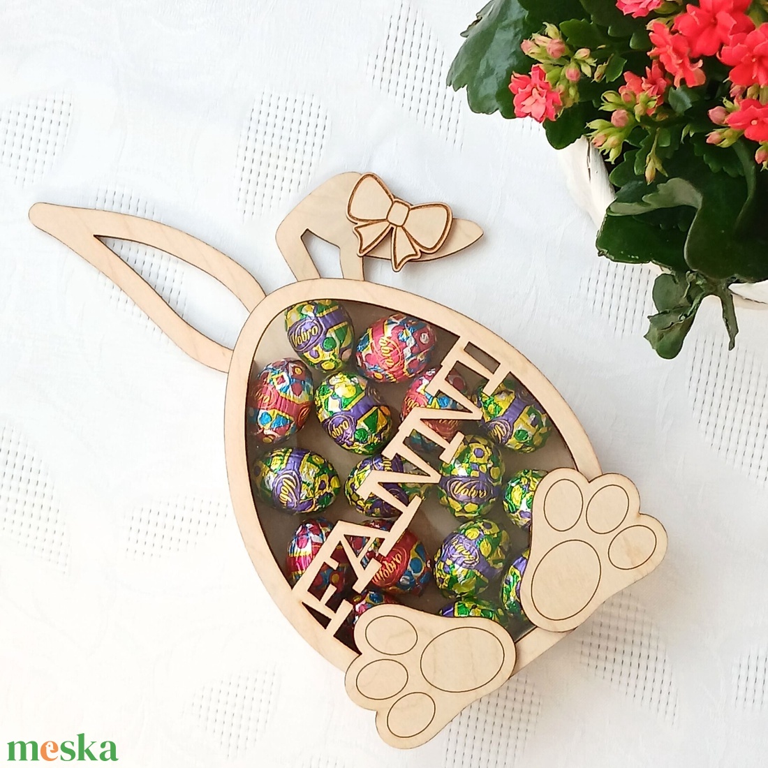 Névre szóló húsvéti ajándék gyerekeknek � egyedi nyuszi cukortartó - ünnepi díszek, dekorációk - húsvéti díszek és dekorációk - húsvéti tojástartó - Meska.hu