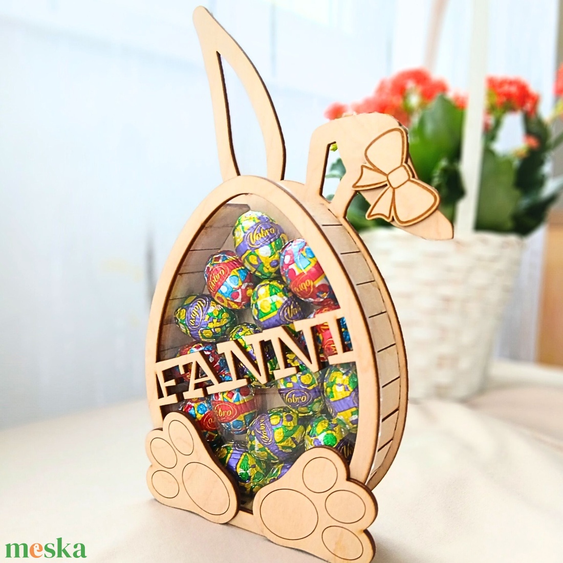 Névre szóló húsvéti ajándék gyerekeknek � egyedi nyuszi cukortartó - ünnepi díszek, dekorációk - húsvéti díszek és dekorációk - húsvéti tojástartó - Meska.hu