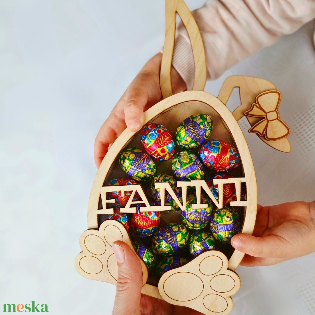 Névre szóló húsvéti ajándék gyerekeknek � egyedi nyuszi cukortartó - ünnepi díszek, dekorációk - húsvéti díszek és dekorációk - húsvéti tojástartó - Meska.hu