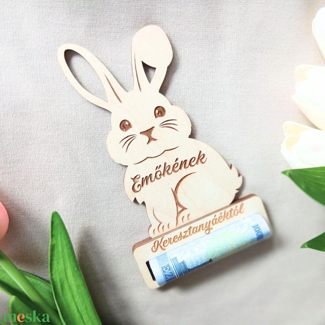 Névre szóló húsvéti ajándék � egyedi nyuszis pénzátadó - ünnepi díszek, dekorációk - húsvéti díszek és dekorációk - húsvéti pénzátadó - Meska.hu
