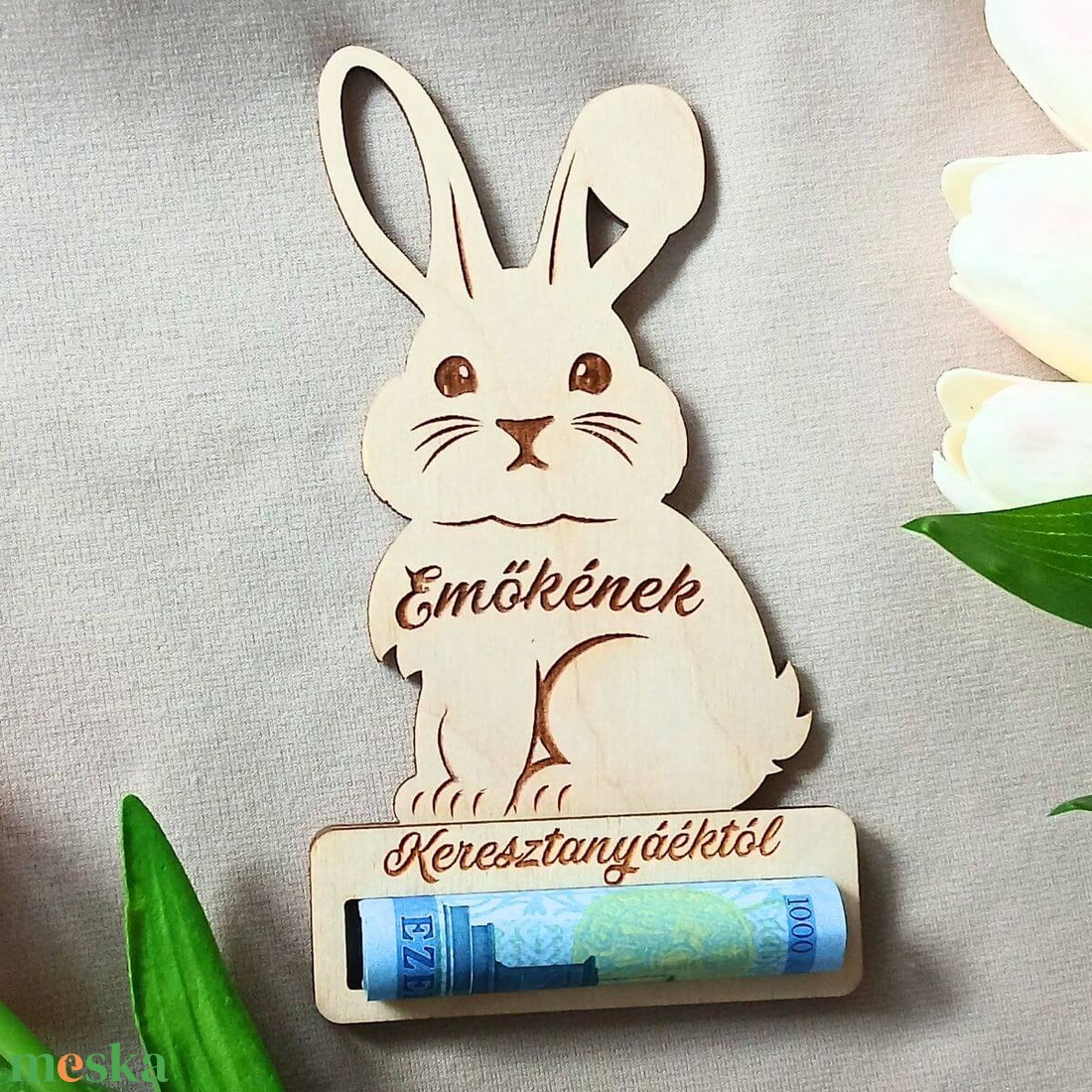 Névre szóló húsvéti ajándék � egyedi nyuszis pénzátadó - ünnepi díszek, dekorációk - húsvéti díszek és dekorációk - húsvéti pénzátadó - Meska.hu