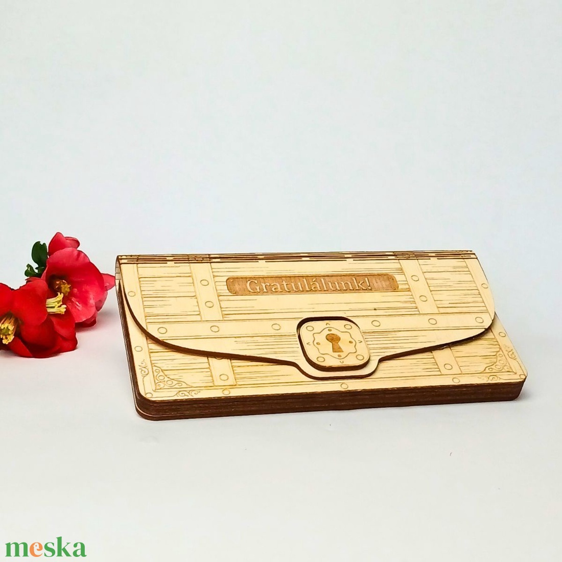 Boríték formájú fa pénzátadó ballagásra - otthon & életmód - papír, írószer - ajándékozás kellékei - pénzátadó doboz - Meska.hu