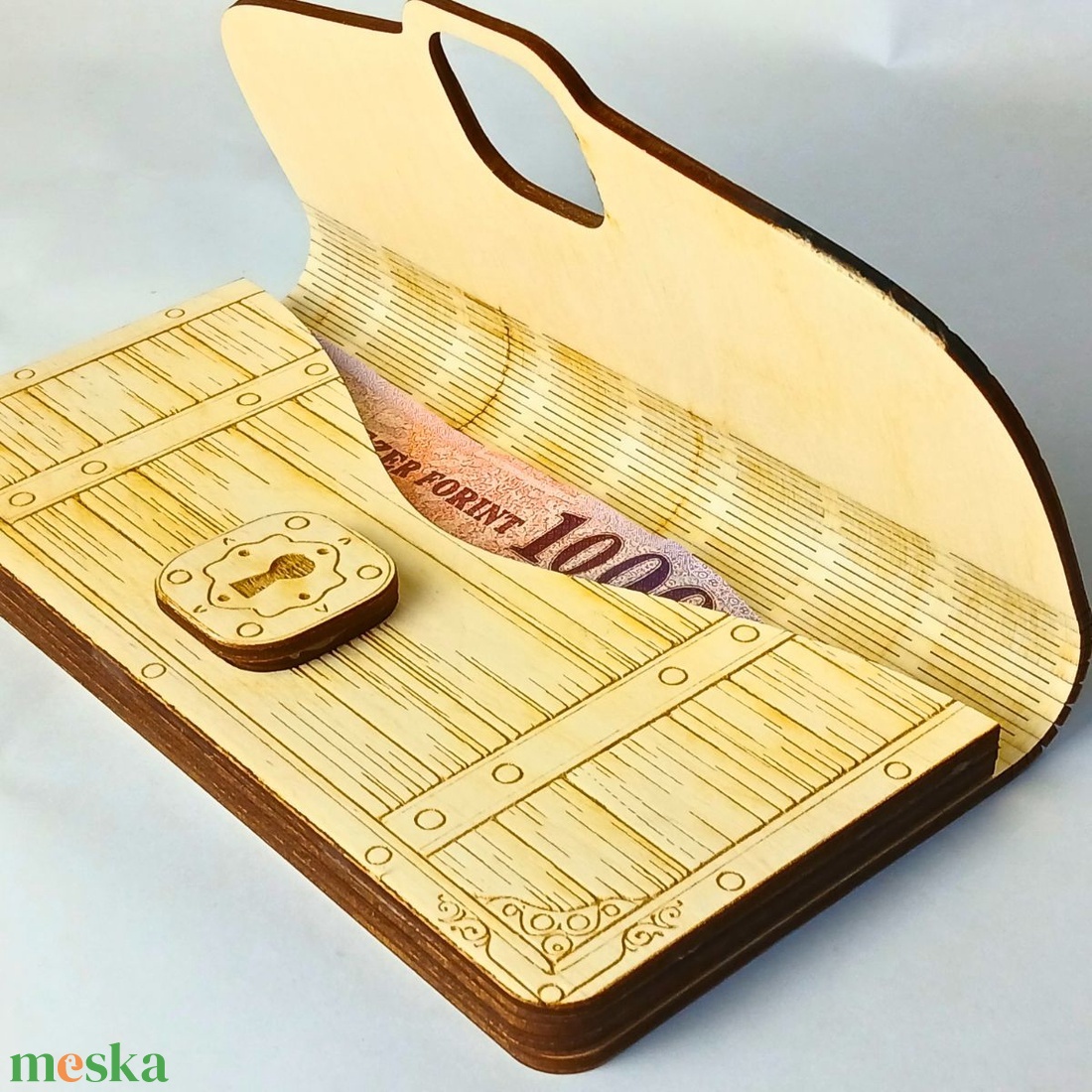 Boríték formájú fa pénzátadó ballagásra - otthon & életmód - papír, írószer - ajándékozás kellékei - pénzátadó doboz - Meska.hu