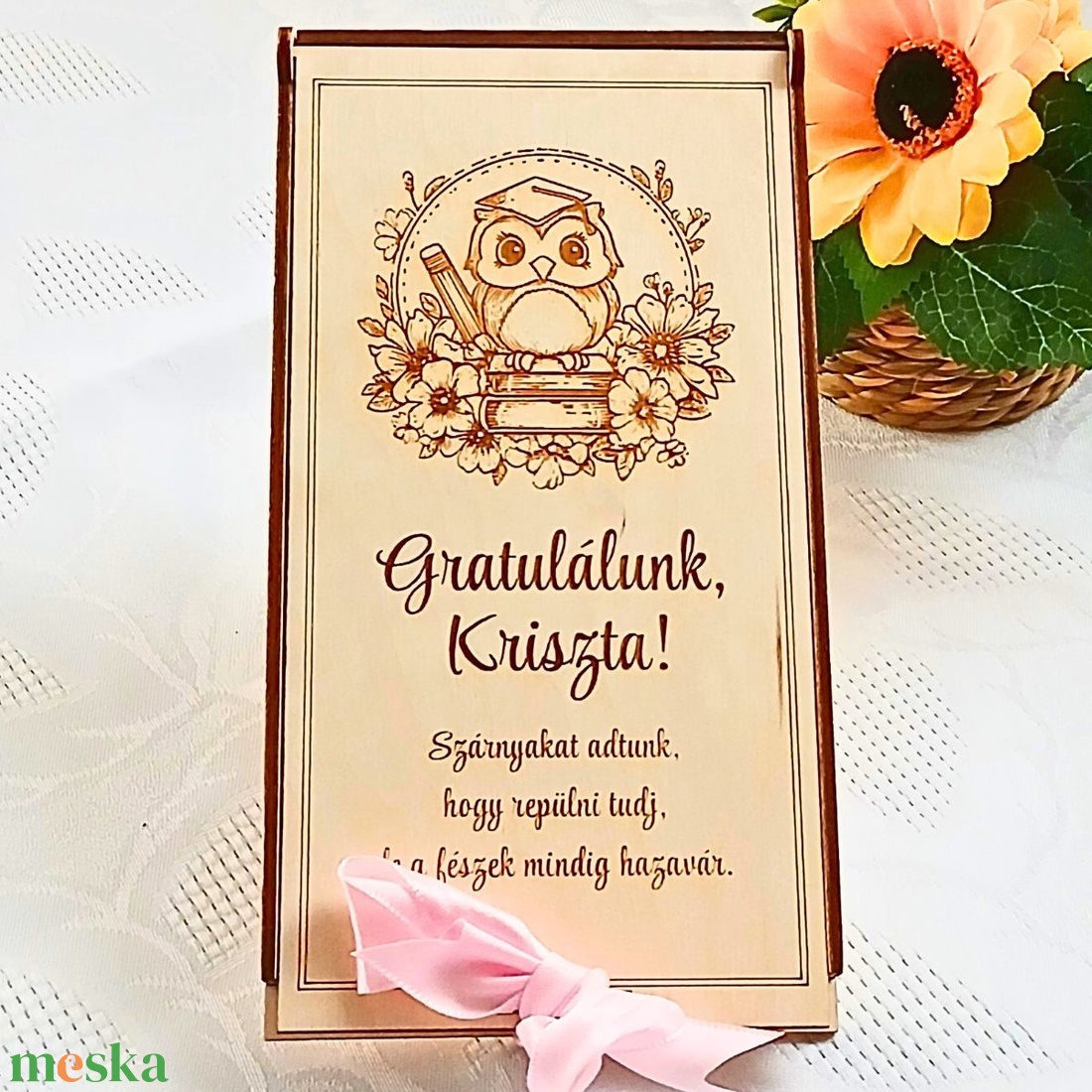Egyedi neves pénzátadó doboz � Ballagási baglyos díszdoboz - otthon & életmód - papír, írószer - ajándékozás kellékei - pénzátadó doboz - Meska.hu
