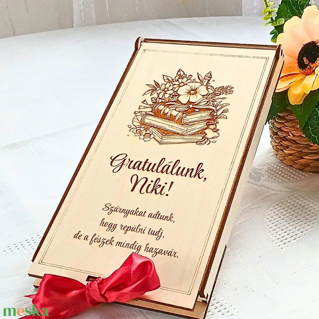 Egyedi neves pénzátadó doboz � Ballagási könyv mintás díszdoboz - otthon & életmód - papír, írószer - ajándékozás kellékei - pénzátadó doboz - Meska.hu