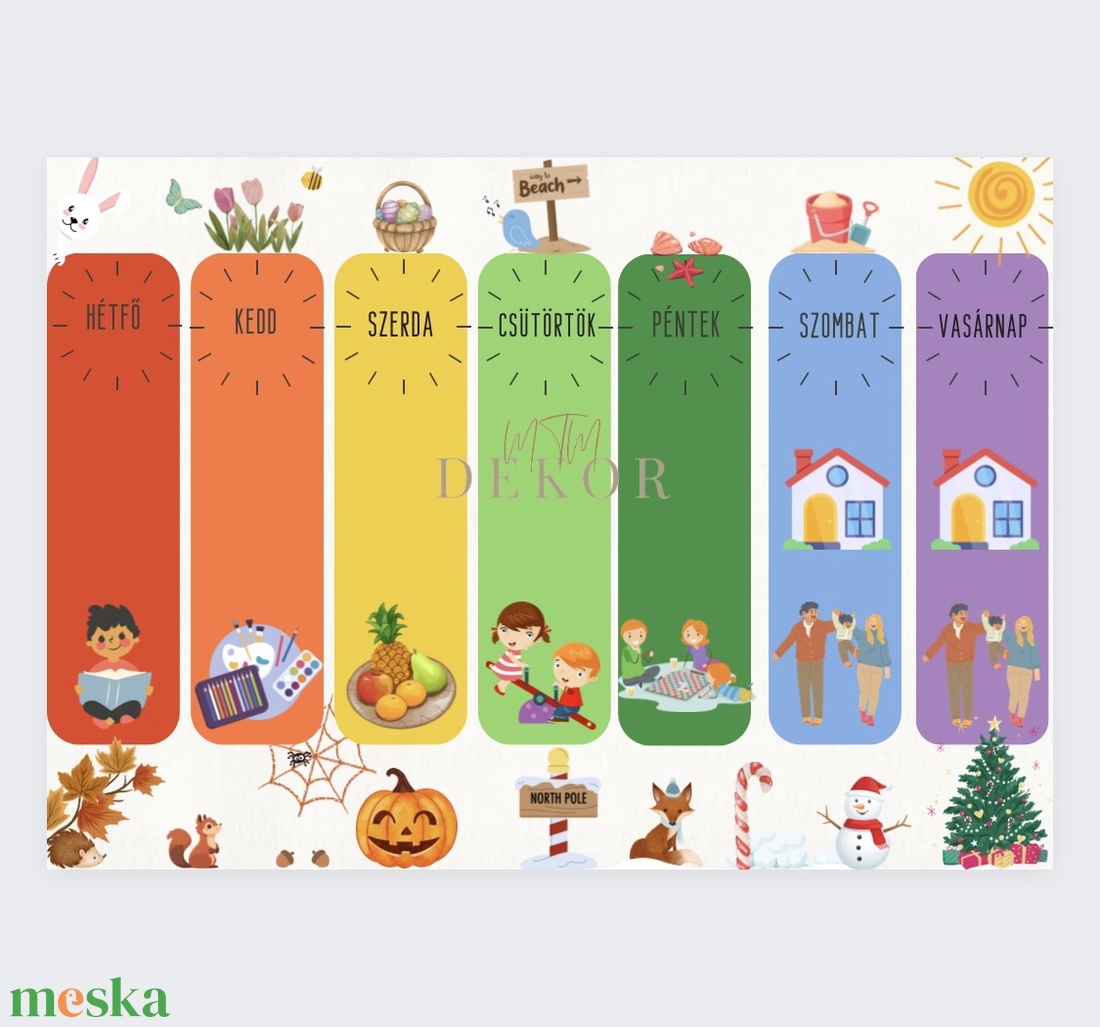 Egyedi heti naptár gyerekeknek ovis/bölcsis jellel - művészet - grafika & illusztráció - digitális - Meska.hu Egyedi heti naptár gyerekeknek ovis/bölcsis jellel - művészet - grafika & illusztráció - digitális - Meska.hu