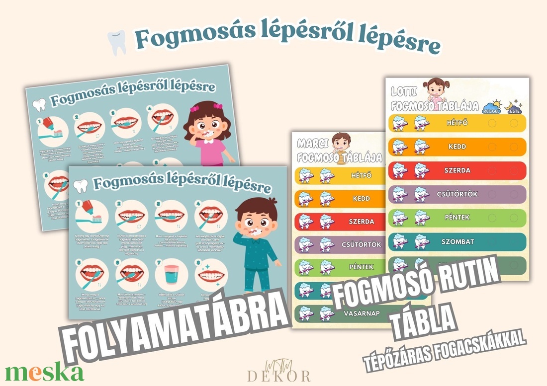 Fogmosó csomag / Egyedi névvel ellátott fogmosó tábla gyerekeknek / Fogmosási rutin tábla / Fogmosó folyamatábra - művészet - grafika & illusztráció - digitális - Meska.hu Fogmosó csomag / Egyedi névvel ellátott fogmosó tábla gyerekeknek / Fogmosási rutin tábla / Fogmosó folyamatábra - művészet - grafika & illusztráció - digitális - Meska.hu