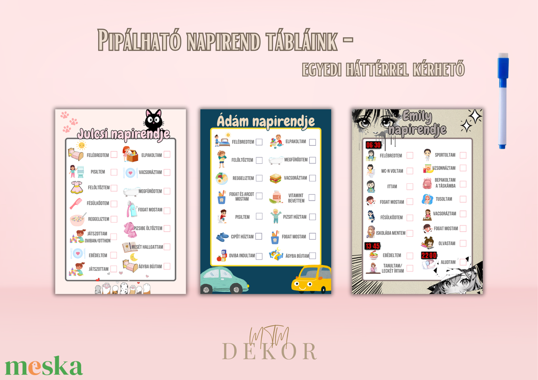 Egyedi pipálható napirend táblázat gyerekeknek / Személyre szabott napirend egyedi dekorral - művészet - grafika & illusztráció - digitális - Meska.hu Egyedi pipálható napirend táblázat gyerekeknek / Személyre szabott napirend egyedi dekorral - művészet - grafika & illusztráció - digitális - Meska.hu