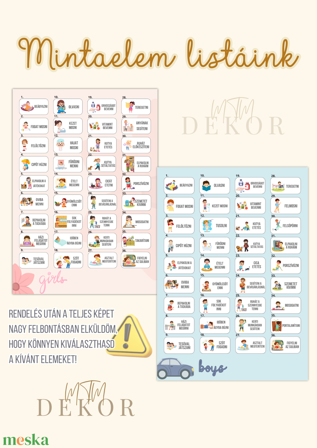 Feladatos jutalomtábla gyerekeknek - Napirendes jutalomtábla egyedi elemekkel - játék & sport - motivációs jutalomtábla - Meska.hu