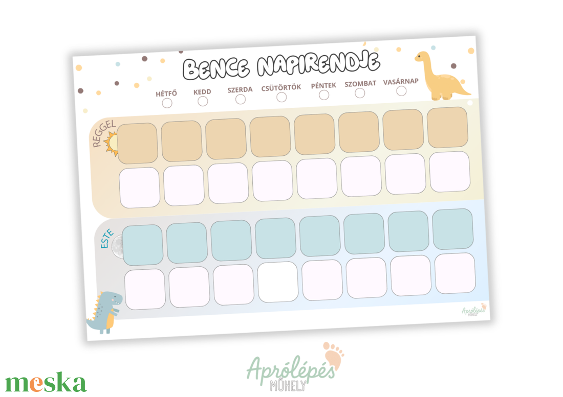 Napirend táblázat gyerekeknek / Mágneses napirend / Egyedi napirend / Névvel ellátott napirend / Rutintábla - művészet - grafika & illusztráció - digitális - Meska.hu