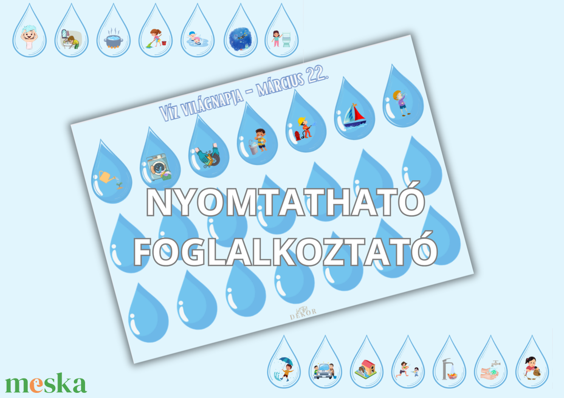 Víz Világnapja � Játékos foglalkoztató gyerekeknek - művészet - grafika & illusztráció - digitális - Meska.hu