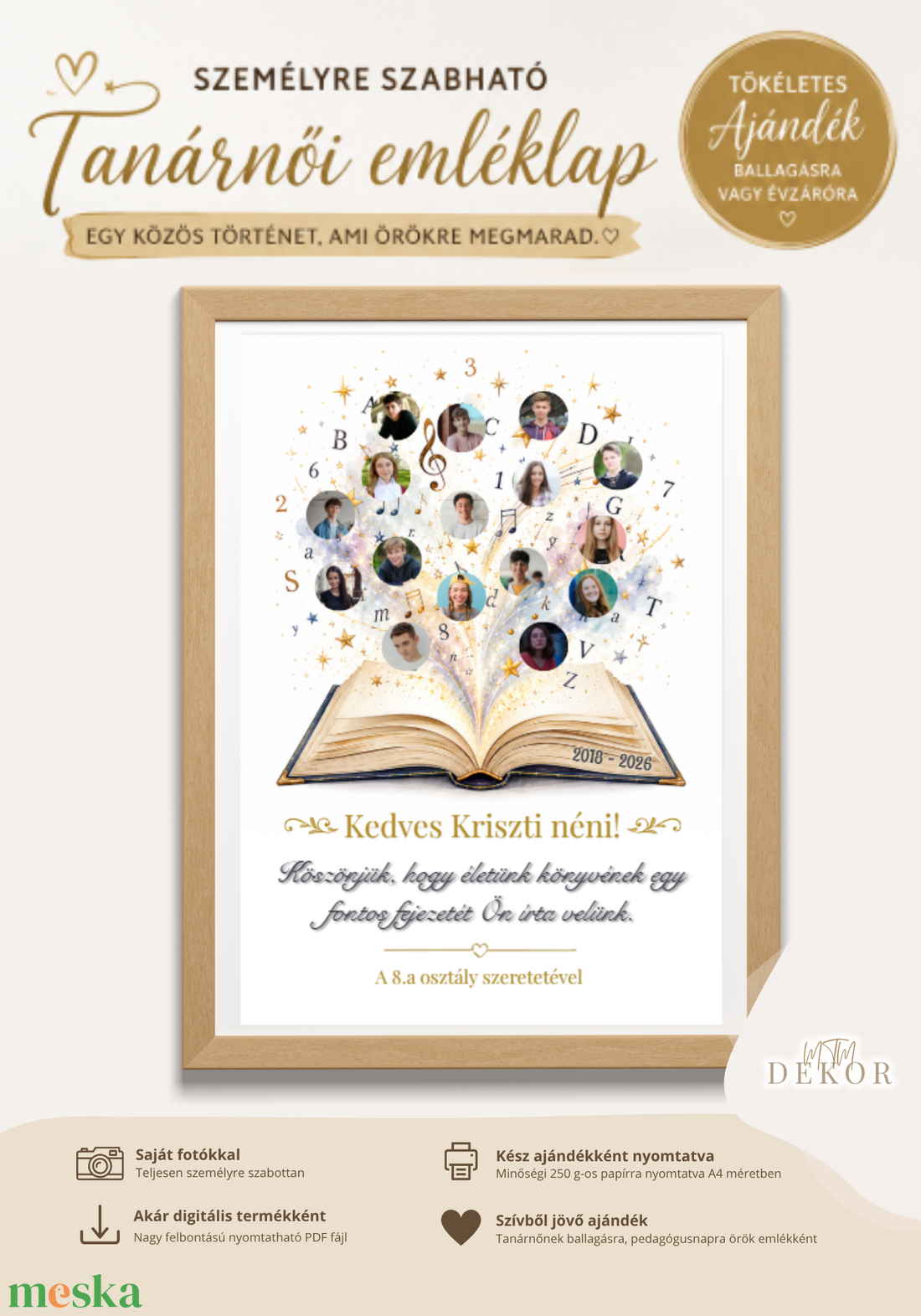 Tanári emléklap - egyedi fotókkal készítve - Ballagási emlék  - művészet - grafika & illusztráció - digitális - Meska.hu