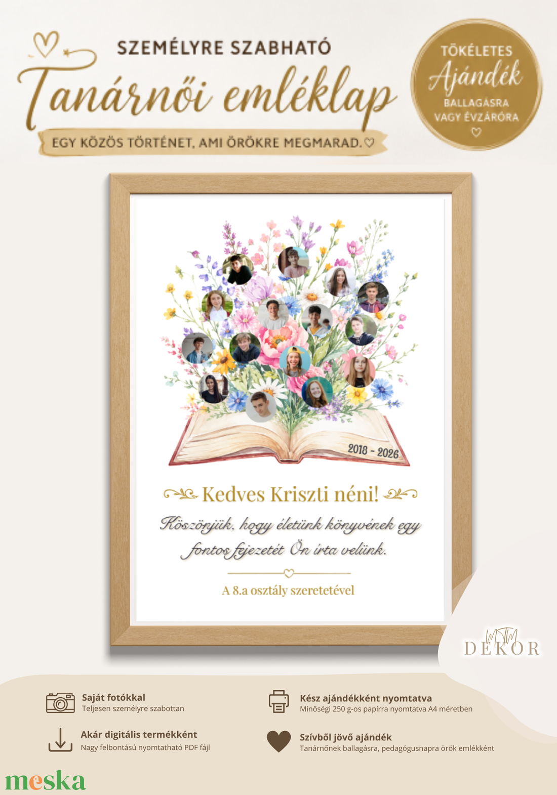 Tanári emléklap - egyedi fotókkal készítve - Ballagási emlék  - művészet - grafika & illusztráció - digitális - Meska.hu