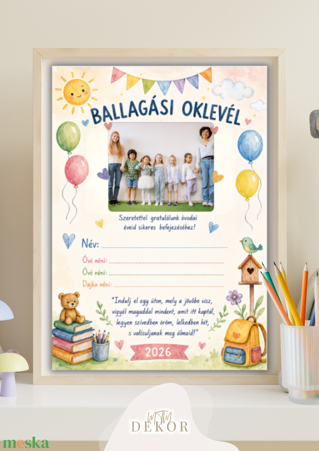 Ballagási emléklap óvodásoknak - Ballagási oklevél  - művészet - grafika & illusztráció - digitális - Meska.hu