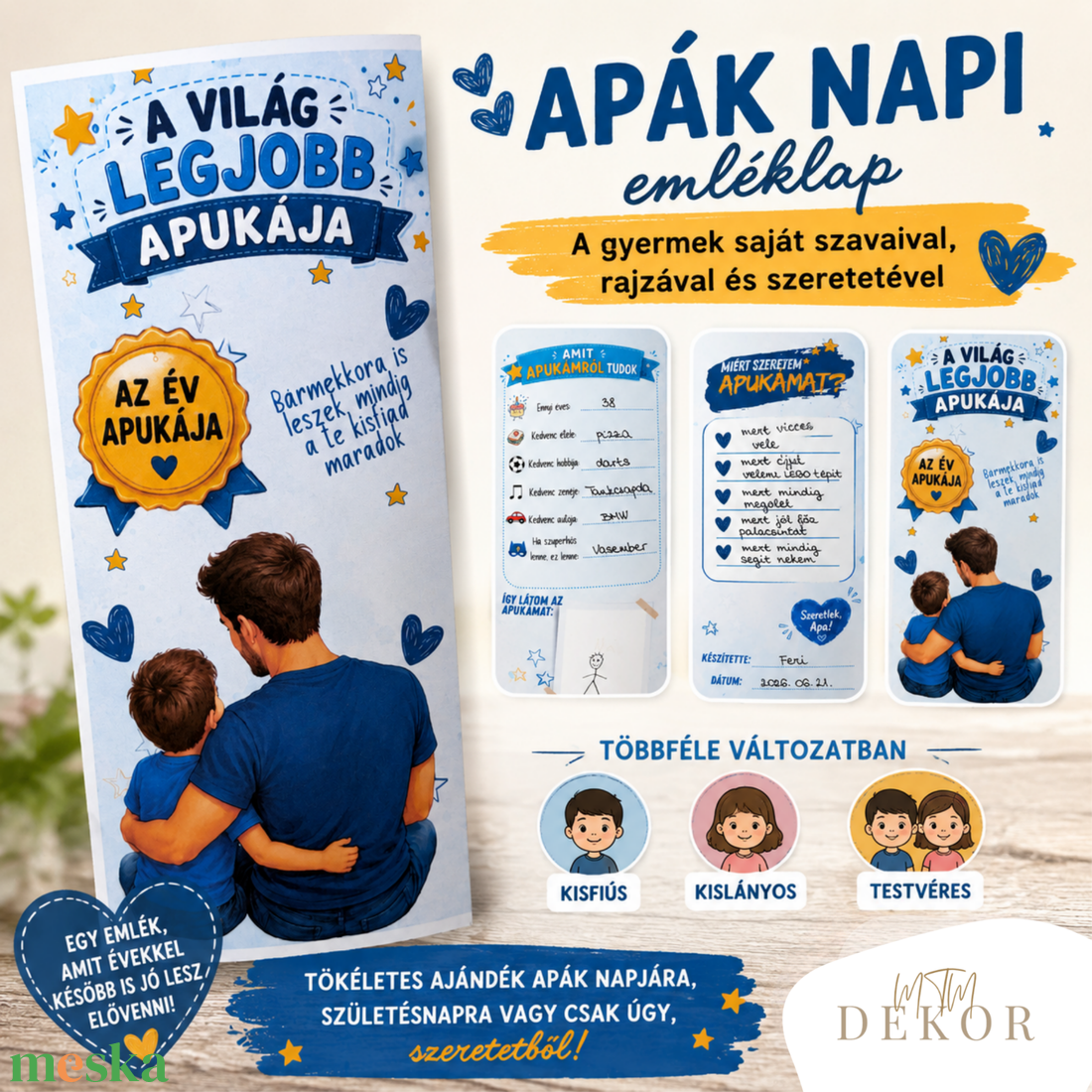 Apák napi emléklap � kitölthető emlék Apának - művészet - grafika & illusztráció - digitális - Meska.hu