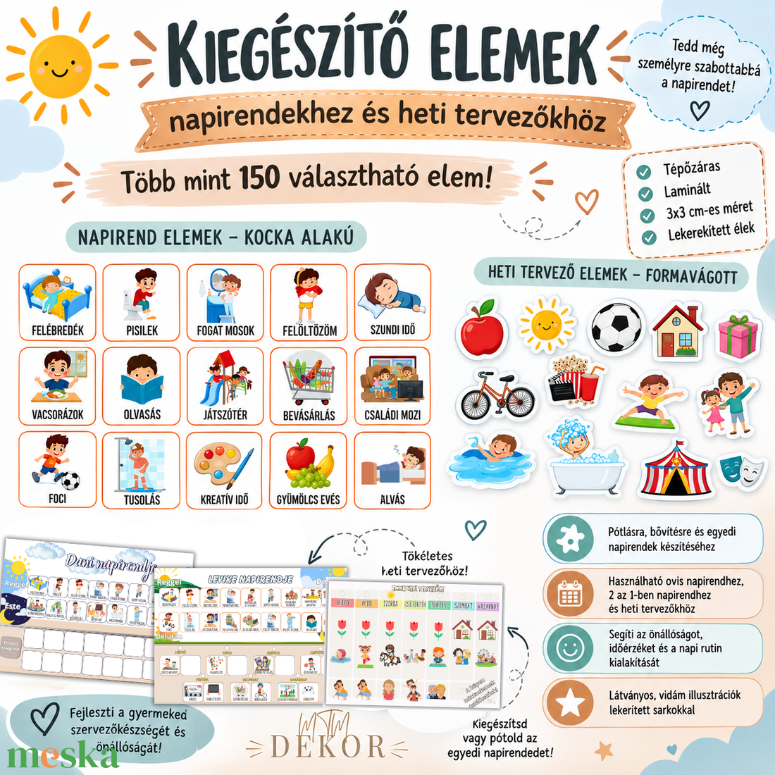 Kiegészítő elemek - Plusz elemek napirendjeinkhez - heti tervezőinkhez - művészet - grafika & illusztráció - digitális - Meska.hu