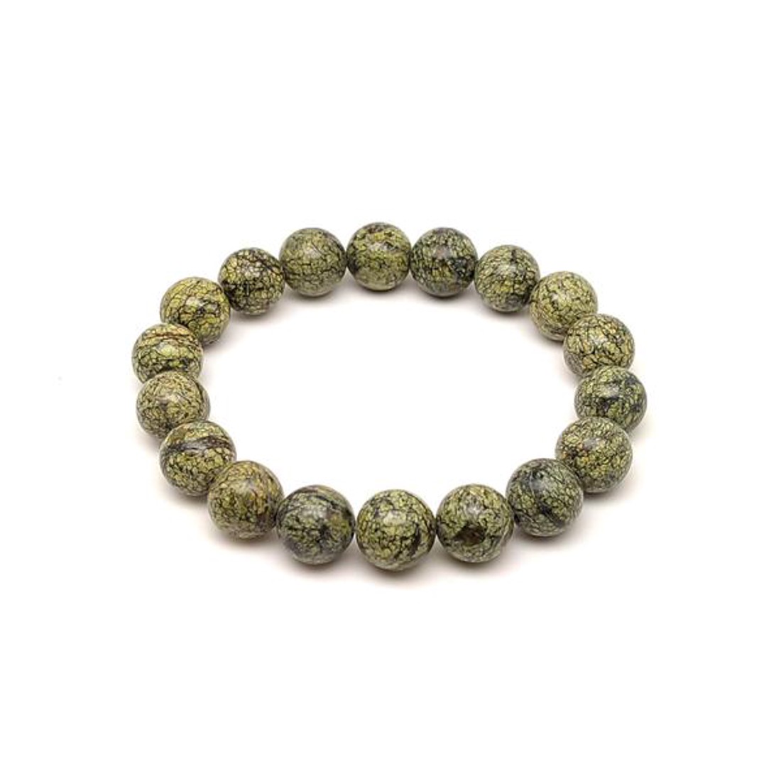 Szerpentin világos ásvány karkötő golyós 10mm - ékszer - karkötő - ásványkarkötő - Meska.hu