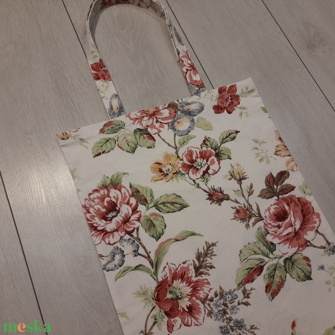 Rózsás vászonszatyor - táska & tok - bevásárlás & shopper táska - shopper, textiltáska, szatyor - Meska.hu Rózsás vászonszatyor - táska & tok - bevásárlás & shopper táska - shopper, textiltáska, szatyor - Meska.hu