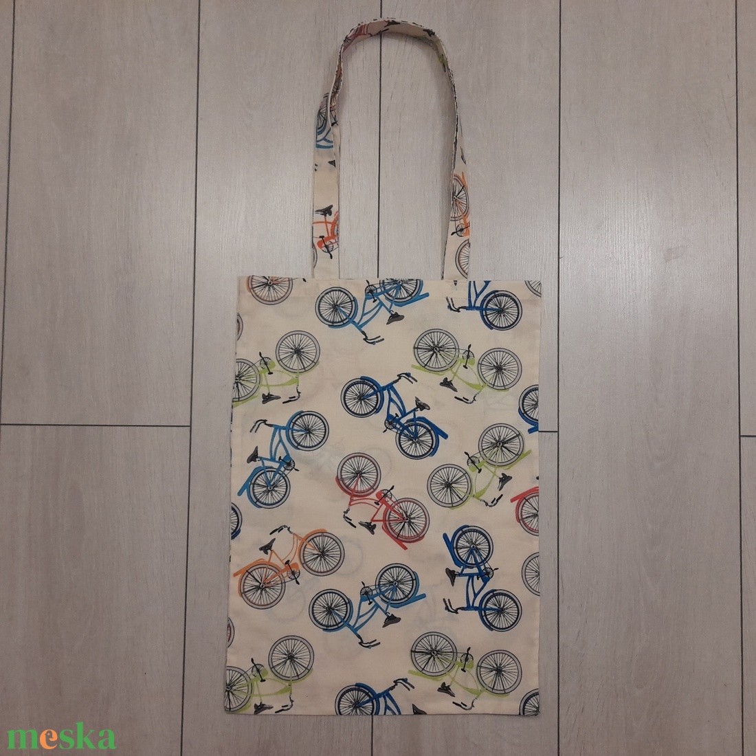 Biciklimintás vászonszatyor  - táska & tok - bevásárlás & shopper táska - shopper, textiltáska, szatyor - Meska.hu